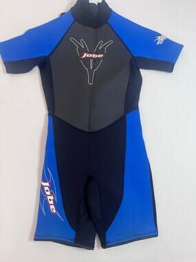 Jobe Youth 12 Blue Black Shorty Wetsuit Neoprene Back Zip Watersports Surf